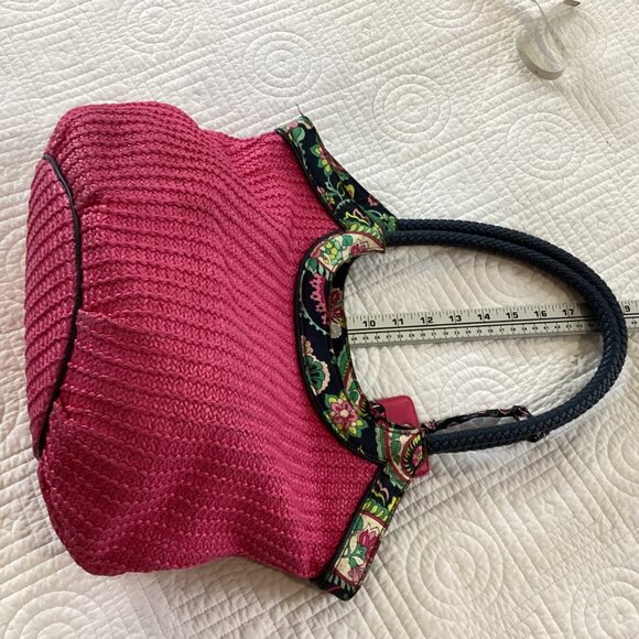 Vera Bradley Petal Paisley Woven Straw Bucket Tote Bag Beach Weekend - Picture 15 of 16